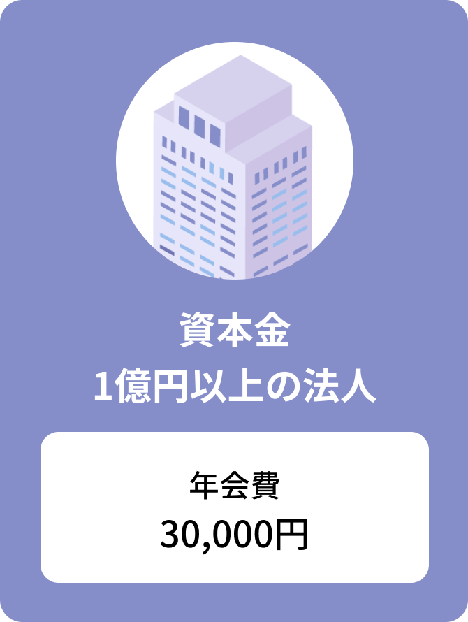 資本金1億円以上の法人 年会費30,000円